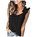Zilosconcy Débardeur pour femme - Long sans manches - Pour femme - Blanc - Pour le shopping - Pour fille - Parure de lit, Noir , L