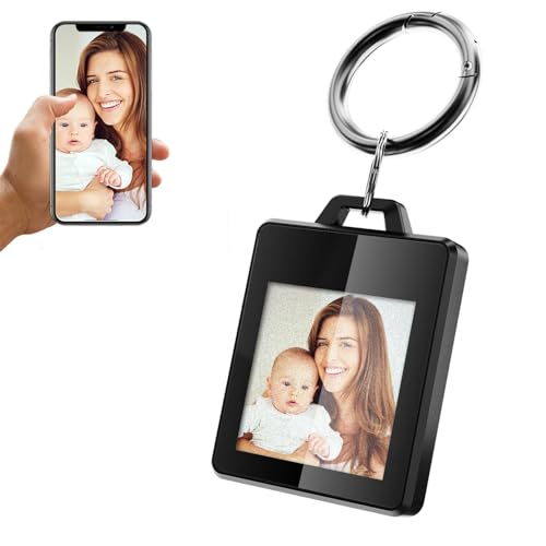 TABKSOLA schlüsselanhänger Foto mit 4-Farb-E-Ink Display personalisiert per App zeigt Text & Bild unterstützt iOS und Android kein ABO Geschenk für Freunde & Familie Ein Geschenk für Mama