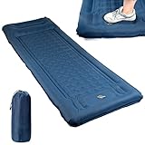 ESMART Isomatte selbstaufblasend faltbar mit Kopfkissen und Fußpumpe, Dicke wasserdichte Isomatte kleines packmaß ultraleichte Isomatte für Camping Outdoor Reisen Wandern Beach Tent