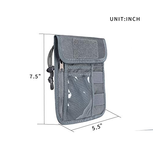 Image of EXCELLENT ELITE SPANKER Passport Holder Neck Pouch RFID Nylon Blocking Travel Neck Wallet ID Card Organizer Pouch with Neck Lanyard(Grey)
