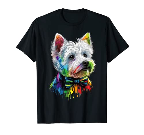 Bandera arcoíris LGBT de Westie Gay Pride Dog en Westie LGBTQ Camiseta