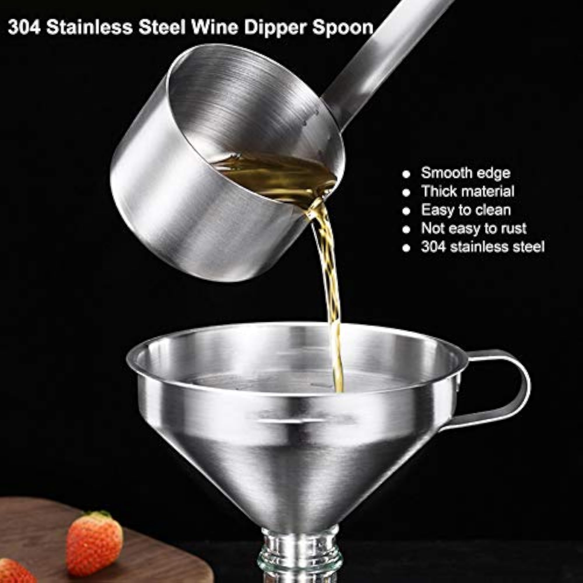 Stainless Steel Long Handle Wine Dipper Ladle with Hook