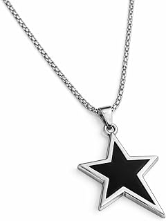 Frolics India Stainless Steel Chain Pendant Necklace for Men & Women | Star & Pentagram Pendant Chain | Minimalist Geometr... Price In India