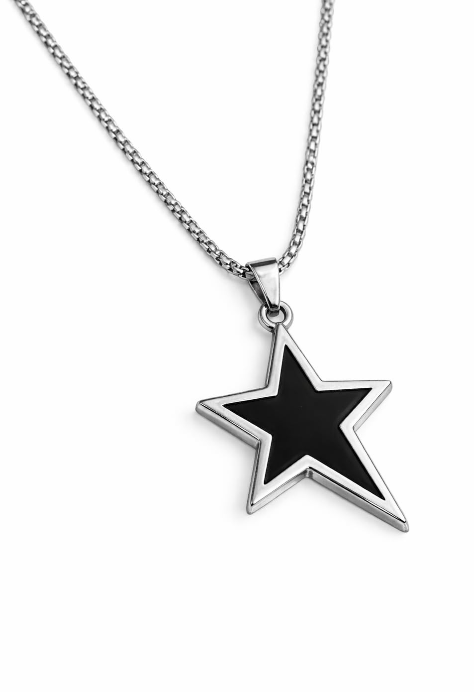 Stainless Steel Chain Pendant Necklace for Men & Women | Star & Pentagram Pendant Chain | Minimalist Geometric Pendant | Durable Stainless Steel Chain | Unisex Fashion Jewelry-image-20