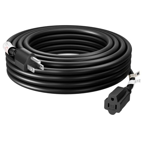 FIRMERST 15 Amp 25 Feet 3 Prong Extension Cord 14 Gauge 1875W Black