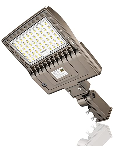 480 Volt 150W LED Parking Lot Light 22,500LM, DLC UL Listed Industrial Grade LED Shoebox Parking Pole Light 5000K IP65 Waterproof Outdoor Commercial Area Lighting with Slip Fitter 277-480VAC