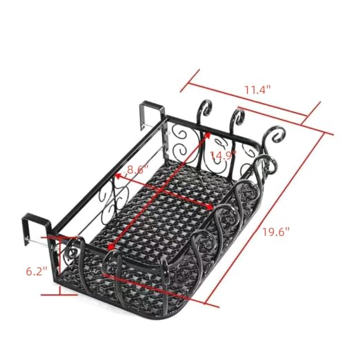 Panier à suspendre en fer pour balcon et pot décoratif pour fleurs extérieurs - 3