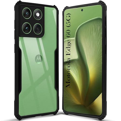 Image of Jkobi Hybrid Back Cover Case for Motorola Moto Edge 60 (Shockproof with Polycarbonate Clear Panel | Professional Black)