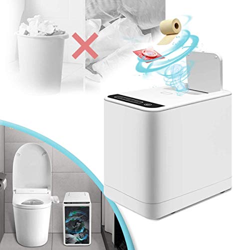 Smart Garbage Shredder Badezimmer, Müllentsorgung im Haushalt mit offener Abdeckung Abschaltschutz für Toilettenpapier, Damenbinde, Haare,