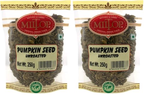 Image of Miltop Premium Raw Unsalted Pumpkin Seed for Eating, 250g (Pack of 2)