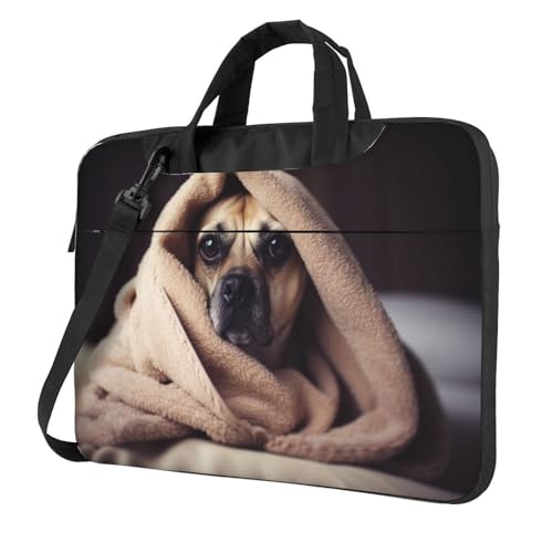 Sac ordinateur motif chien sacoche bandoulière pc portable