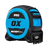 OX Pro 8m/26ft Tuff Blade Tape Measure Magnetic Dual Hook & 32mm Wide Blade - Image 5