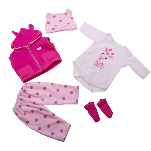 Reborn Baby Doll Clothes Set for 17-20 Inch Dolls – Handmade, Eco-Friendly, Safe & Non-Toxic Clothing for Baby Boy & Girl Dolls – Includes Hat, Coat, Jumpsuit, Trousers & Shoes