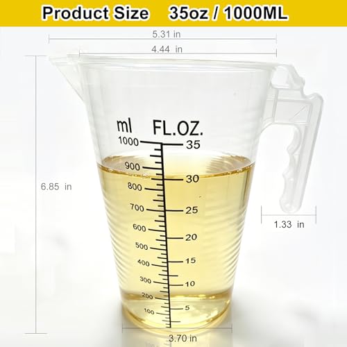 Vaso medidor de herbicida plástico 35oz con mango miniatura 2