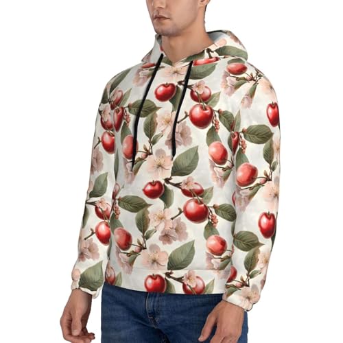 Hoodies For Men - Pink Flower Cherry Print Long Sleeve Casual Men'S Hoodies & Sweatshirts Pullover With Pocket3