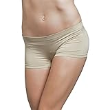 Ekimo T-USA Stretch Seamless Dance Exercise Yoga Mini Panties Boy Shorts Briefs Spankies (Beige)