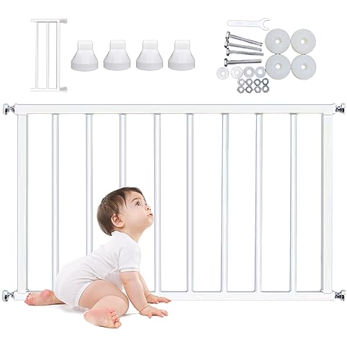 Puhang ベビー窓柵 ゲート 子供 転落防止 窓網 高さ80cm ベビーガード 赤ちゃん 柵 事故防止 組立不要 突っ張りタイプ 穴あけ不要 ベビーフェンス 窓フェンス 脱走防止 室内 高層 高いビル マンション 保育園 幼稚園 学校(ホワイト 取り付