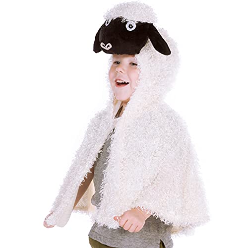 Pretend to Bee Déguisement Cape de mouton pour Enfants, Noir et Blanc, 3-7 Ans