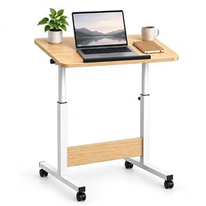 Relaxdays Laptoptisch höhenverstellbar, 67-90 cm, weiß/Natur