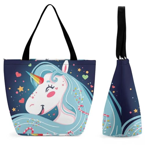 Sac à bandoulière licorne bleue mignon, le compagnon idéal pour vos voyages