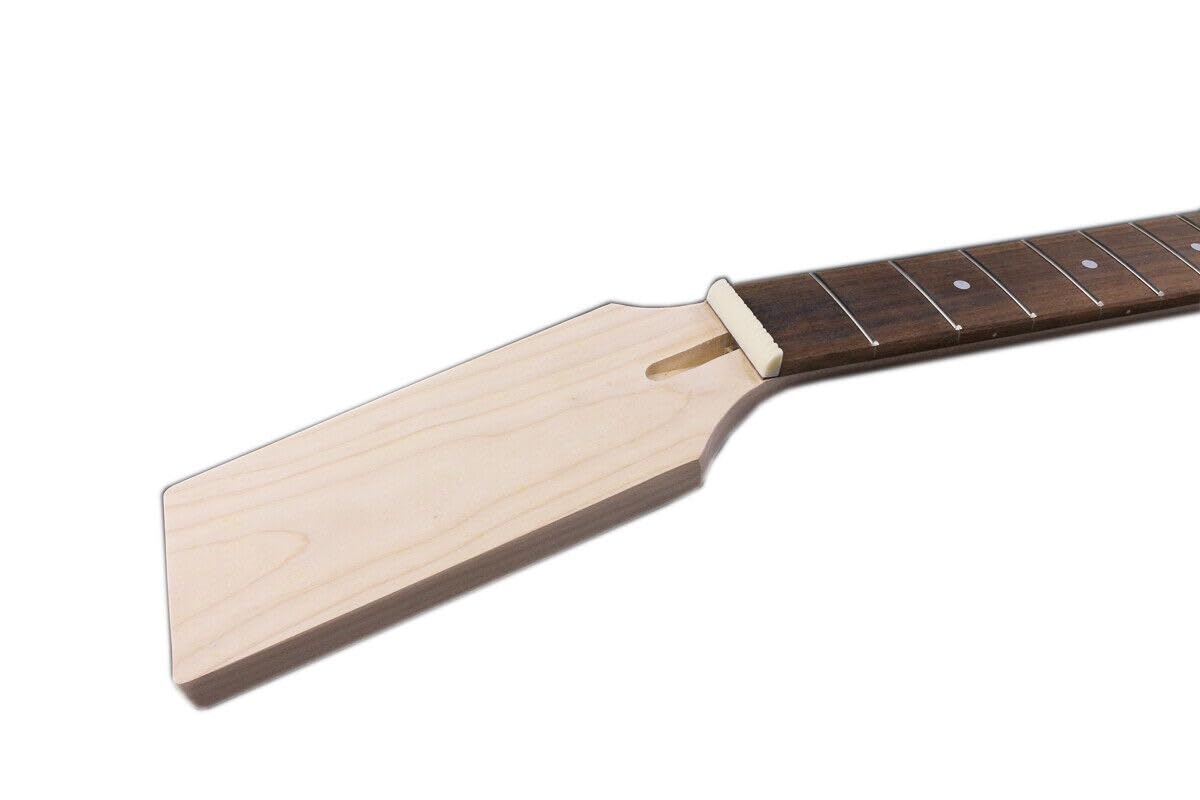 YoungMonic Electric Guitar Neck 22/24 Fret 24.75/25.5 inch Rosewood Fretboard 48mm nut width and 58mm guitar heel width Not Inlay Paddle head DIY guitar necks (24 Fret 24.75 inch)