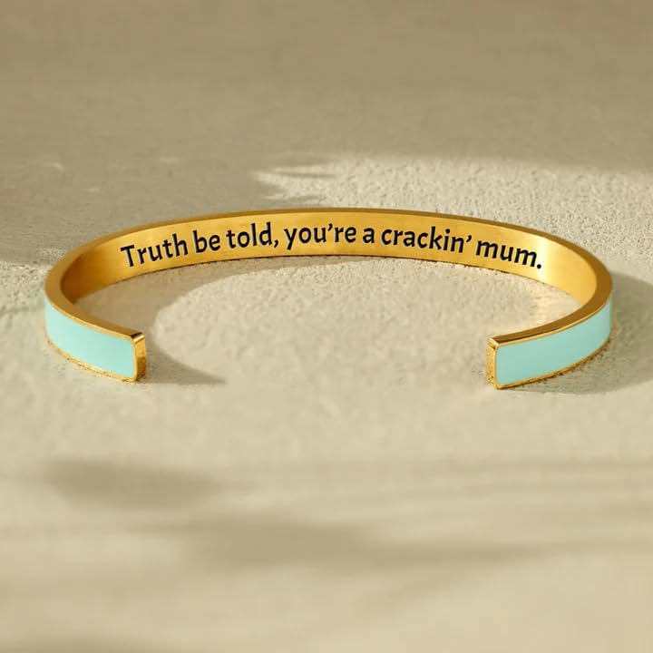 Truth Be Told You're A Crackin' Mum Color Color Bracelet, Stainless Steel With Hidden Message Engraved Cuff Bracelets To Mana Birthday Inspirational Gifts Jewelry - Image 5