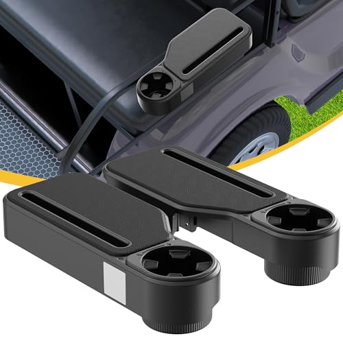 Upgraded Golf Cart Armrest with Cup Holder – Wide Comfort Pad, Universal Fit for EZGO, Club Car, Yamaha – Waterproof, Tool-Free Install, Fits 1