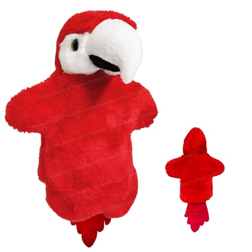 Image of FunBlast Plush Hand Puppets for Kid - Animals Hand Puppet Toys, Soft Hand Puppets for Kids, Story Telling Puppet for Kids, Fun Play Learning Toys (Red Parrot)