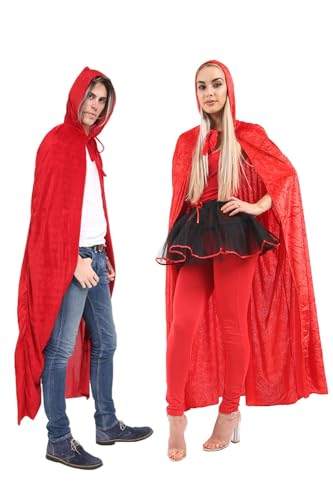 Cape à capuche velours rouge labreeze costume Halloween élégant