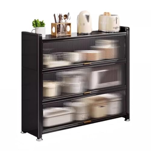 Armoire de rangement hermétique à fermeture 360° en acrylique noir