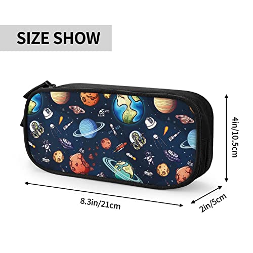 Image of YETTA YANG Galaxy Spacecraft Astronaut Space Navy Blue Pencil Box Case for Pen Holders Office Supplies Big Capacity large