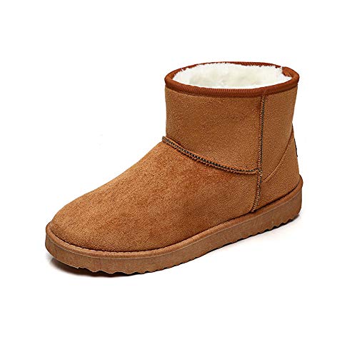 [candy88] キャンデイ ムートンブーツ ショート丈 メンズ スノーシューズ 男 ウィンターブーツ 裏起毛 スノーブーツ 防寒 内ボア 防滑 保温 (41(25.5cm), ブラウン)