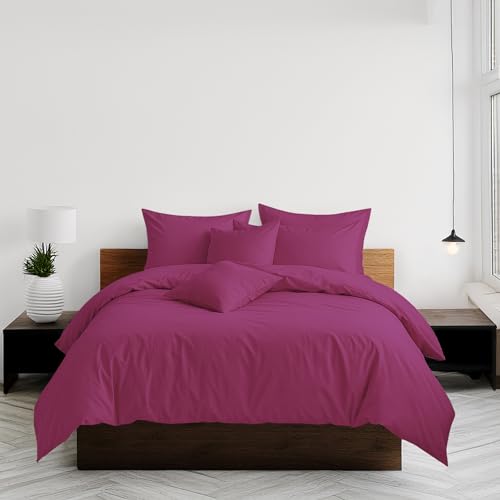 Home Sweet Home UK Plain Dyed Double Size Duvet Cover Sets Soft PolyCotton Duvet Cover Sets Double size With Button Closure Non-Iron Easy Care Bedding with Matching Pillowcases
