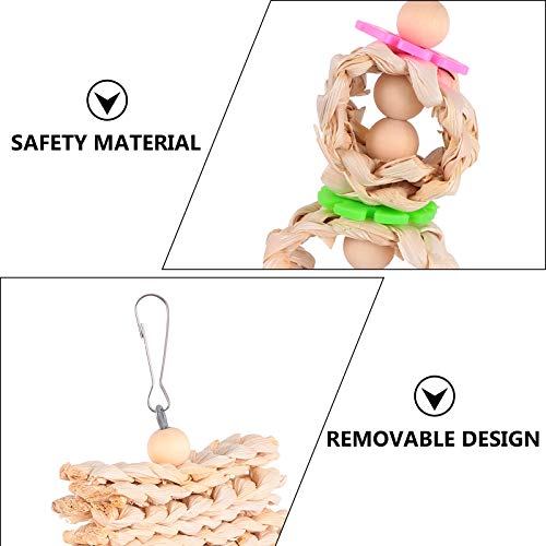 8 unidades kit de brinquedos para papagaio, pássaro, animal de estimação, escada suspensa de madeira