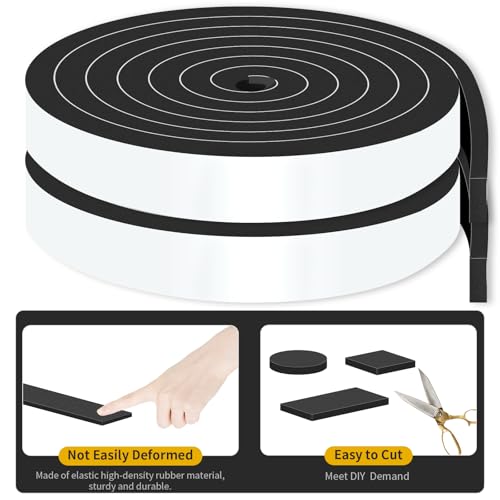 Image of High Density CR Door Seal,for Door and Window,3 /4 in x 3 /8 in x 13Ft | Door Weather Stripping,Strong Adhesive,Weatherproof,Reduce Noise,Door Seal,Foam Insulation Tape for Doors and Windows,Black