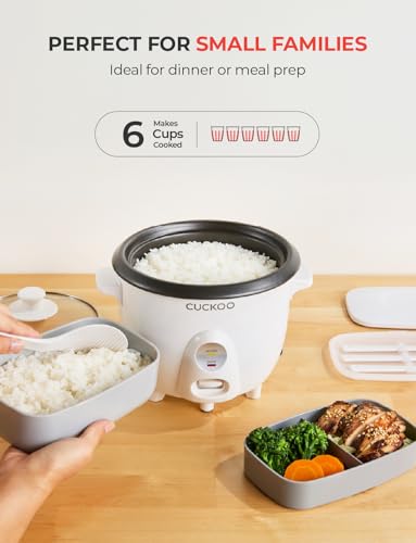 image for CUCKOO One Touch Rice Cooker 3-Cup (Uncooked) / 6-Cup (Cooked), Mini R