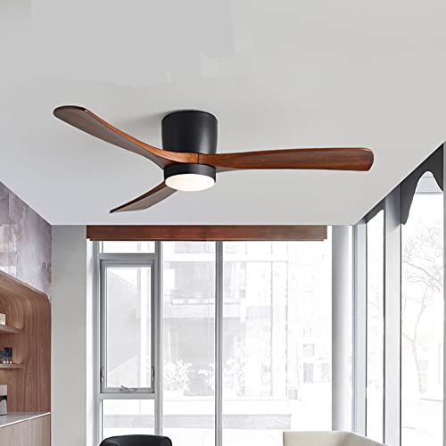 Ventilador de techo de madera maciza nórdica, lámpara de techo para niños, ventilador de CC con control remoto, decoración de dormitorio de refrigeración, candelabro moderno para el hogar, lámparas de Cover
