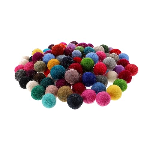 Operitacx Mini Pom Pom Balls 100pcs DIY Felt Ball Decor Felting Material for Knitting