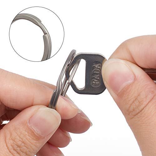 Image of FEGVE Titanium Key Chain Rings Split Rings 4 Pack - Durable, Lightweight and Corrosion-Resistant Keyrings for Home & Car Keys