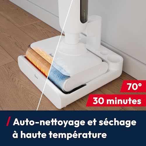 Hoover HW400 Aspirateur Laveur, sans Fil, Eau et Poussières, 180° à Plat, 50 Min Autonomie, Techologie Anti-emmêlement, Auto-Nettoyage 70 °C et Séchage 30 Min, Nettoyage Triple Bord, 17000 Pa