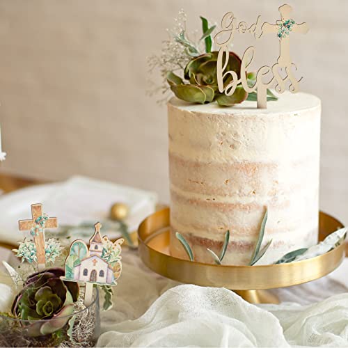 13 Pcs God Bless Cake Topper Baptism Cake Topper Baptism Decorations Cross Cake Topper Baptism Cake Decorations Christening Cake Topper First Communion Cake Topper For Baby Shower Party Supplies #TOP4