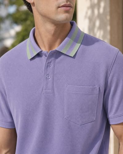 Image of Nobero Striped Collar Regular Fit Polo T Shirt for Men | Polo t-Shirts for Men | Regular Fit | Striped Collar | Premium Fabric | Casual & Smart Casual