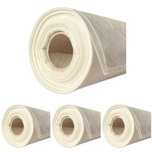TECPLAST Bâche peinture en ROULEAU 3x25 m 40RPE Translucide - Economique - Film plastique de protection sol - Made in France (Lot de 4)