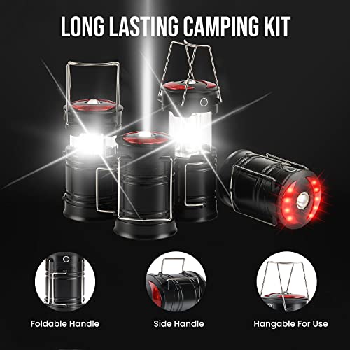 Lichamp 2 Pack Camping Lanterns Rechargeable And Battery Powered, Dual Power Source And 4 Mode Lantern Flashlight Cob Camp Light For Power Outages, Camping Supplies And Home Hurricane Supplies, E2Bk #TOP4