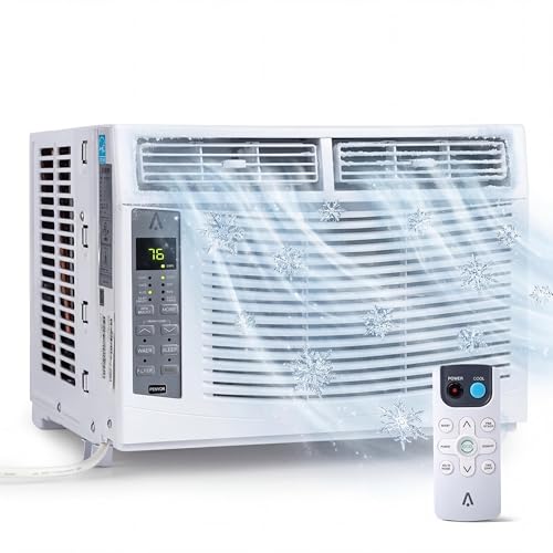 6000 BTU Smart Window Air Conditioner with WiFi, App & Remote Control Window AC Unit, Timer Function and Easy Installation Kit, 115V/60Hz for Rooms up to 350 Sq. Ft., White