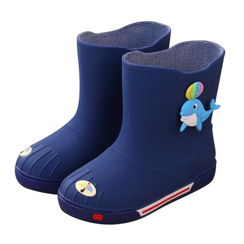 IWIHMIV Kids Rain Boots Outdoor Toddler Rain Shoes Boys and Girls Lightweight Comfortable Non Slip Ankle Rain Boots
