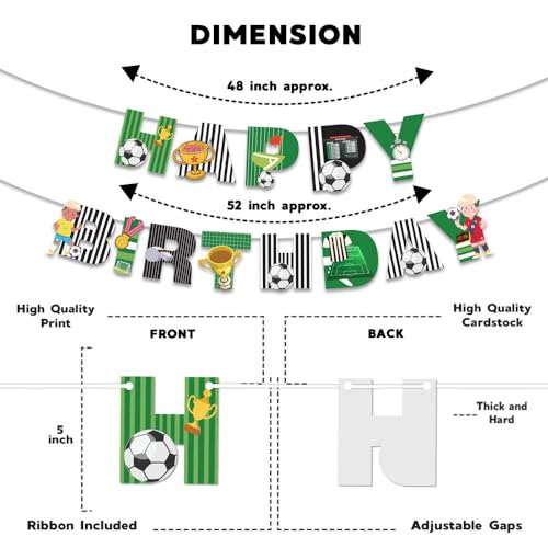 Image of Festiko Set of 24 Pcs Football Theme Happy Birthday Combo (Banner, Swirls With Cutouts, Cake & Cupcake Toppers), Football Theme Decorations, Birthday Decoration Items