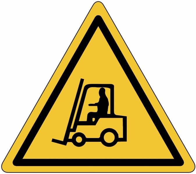 Cartello Segnaletico Triangolo ISO 7010 - Pericolo Carrelli Elevatori E Veicoli Industriali