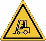 Panneau de signalisation triangle ISO 7010 – Danger chariots élévateurs – Adhésif extra résistant, panneau Forex, panneau en aluminium (ADESIVE 2,5 CM)
