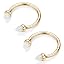 2pcs,cone shape white opal,gold